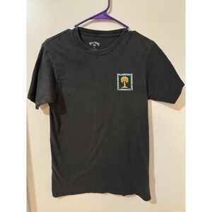 Billabong Men's Black Graphic Print Logo Cotton T-Shirt S Beach Jersey Crew